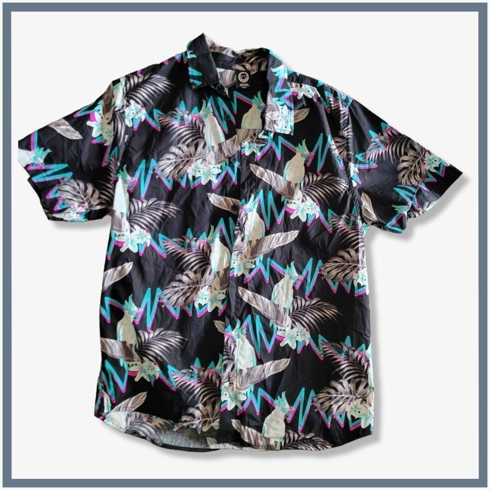 Neff Black Tropical Print Shirt